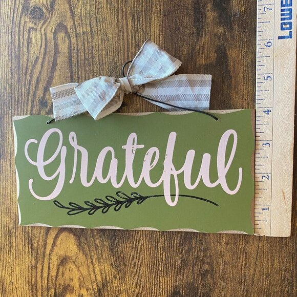 GRATEFUL Fall decorative sign hanging autumn decoration Thanksgiving sign decor - Picture 3 of 5